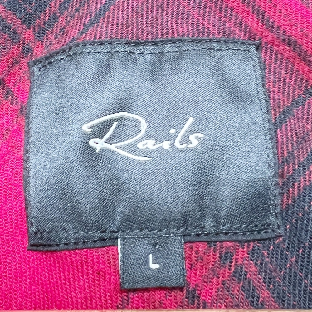 Rails Hunter Plaid Button Down Shirt Brick Black Red Check Womens Large L - Picture 6 of 8